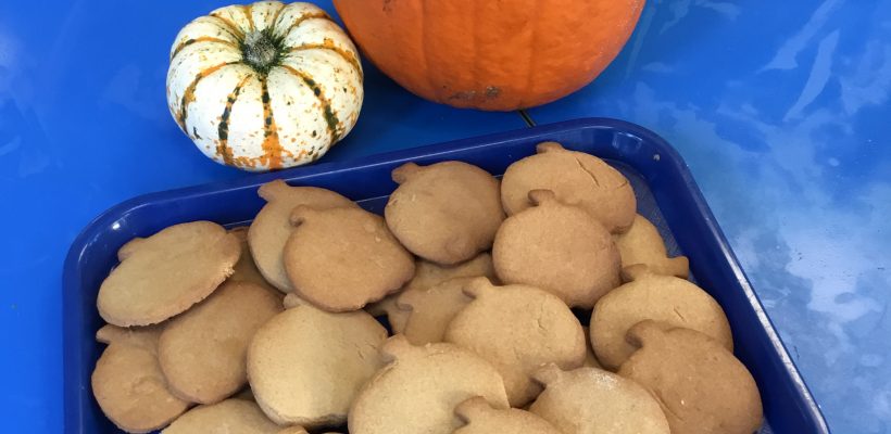 Pumpkin – shaped Gingerbread in Mrs Dimmock’s Class – 18th October 2018