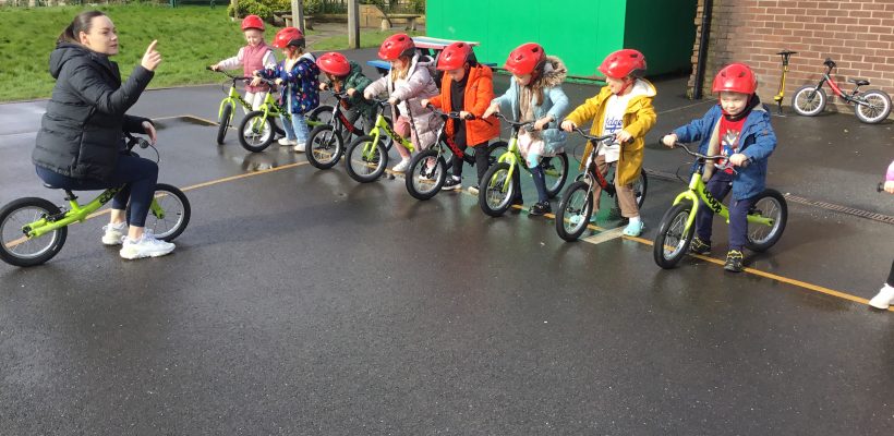 Our Reception Children Use the Balance Bikes